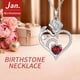 thumbnail image 2 of Collar HESHPAWS 925 Sterling Silver Birthstone Rose Flower Heart Pendant 18+2", 2 of 6