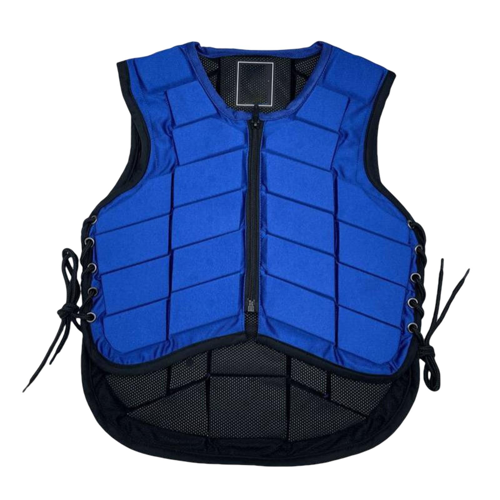Magideal - Chaleco De Equitación, Guardias Deportivos Chaleco Con Cremallera Accesorios Transpirables Chaleco De Entrenamiento Chaleco Ecuestre Para Hombres Para , Azul, Niño S