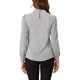thumbnail image 3 of INSPIRE CHIC Blusa de Mujer con Cuello Alto, Pliegues, Botón de Ojal, Botón, Talla L, Gris, 3 of 6