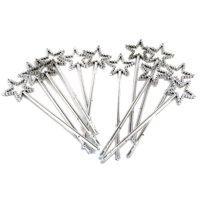 Rhode Island Novelty - Mini Lentejuelas Plateadas De Star Wands Rhode Island, Paquete De 12
