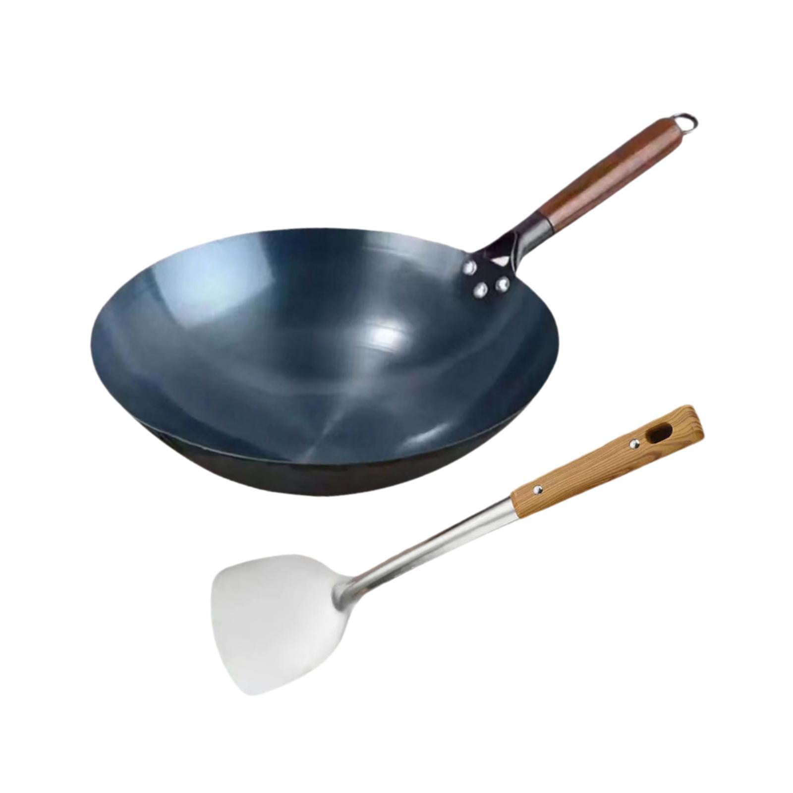 Magideal - Sartén Wok, Sartén Para Saltear, Sartén Manual De Hierro Forjado, Utensilios De Cocina, Ollas De Cocina De Inducción Universales, Sartén Antiadherente 32 Cm