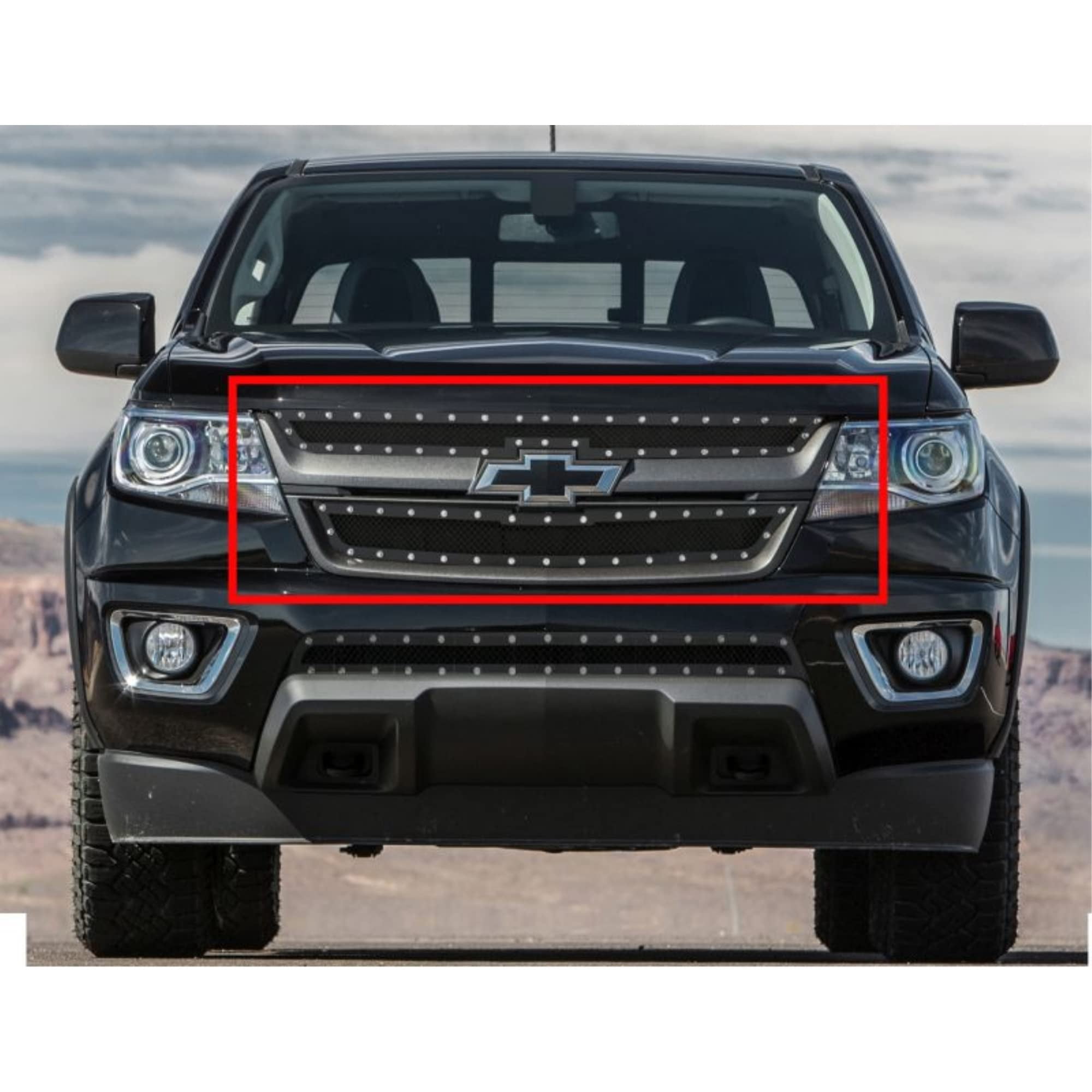 Parrilla Aps De Malla Negra Remachada 2015-2018 Para Chevy Colorado Gmc Canyon