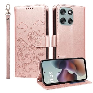 Funda Billetera Foxdock Compatible Con Motorola Moto G56, Diseño Perrito Tierno, Ranuras Para Tarjetas Y Soporte Plegable