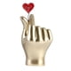 thumbnail image 2 of Corazón moderno Gesto Estatua Estatuilla Amor Mano Escultura Artesanía Gesto Figura para escritorio de oficina Exhibición Estantería Decoración Dorado, 2 of 5