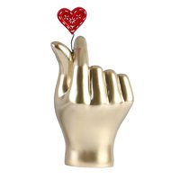 Bothyi - Corazón Dedo Gesto Estatua Estatuilla Amor Mano Escultura Para Decoración Aureate