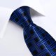 thumbnail image 3 of Corbata hombre seda con pañuelo y colleras Modelo Black and Blue Retro, 3 of 6