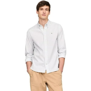 Camisa Tommy Hilfiger Para Hombre, Manga Larga, Con Botones, Corte Regular