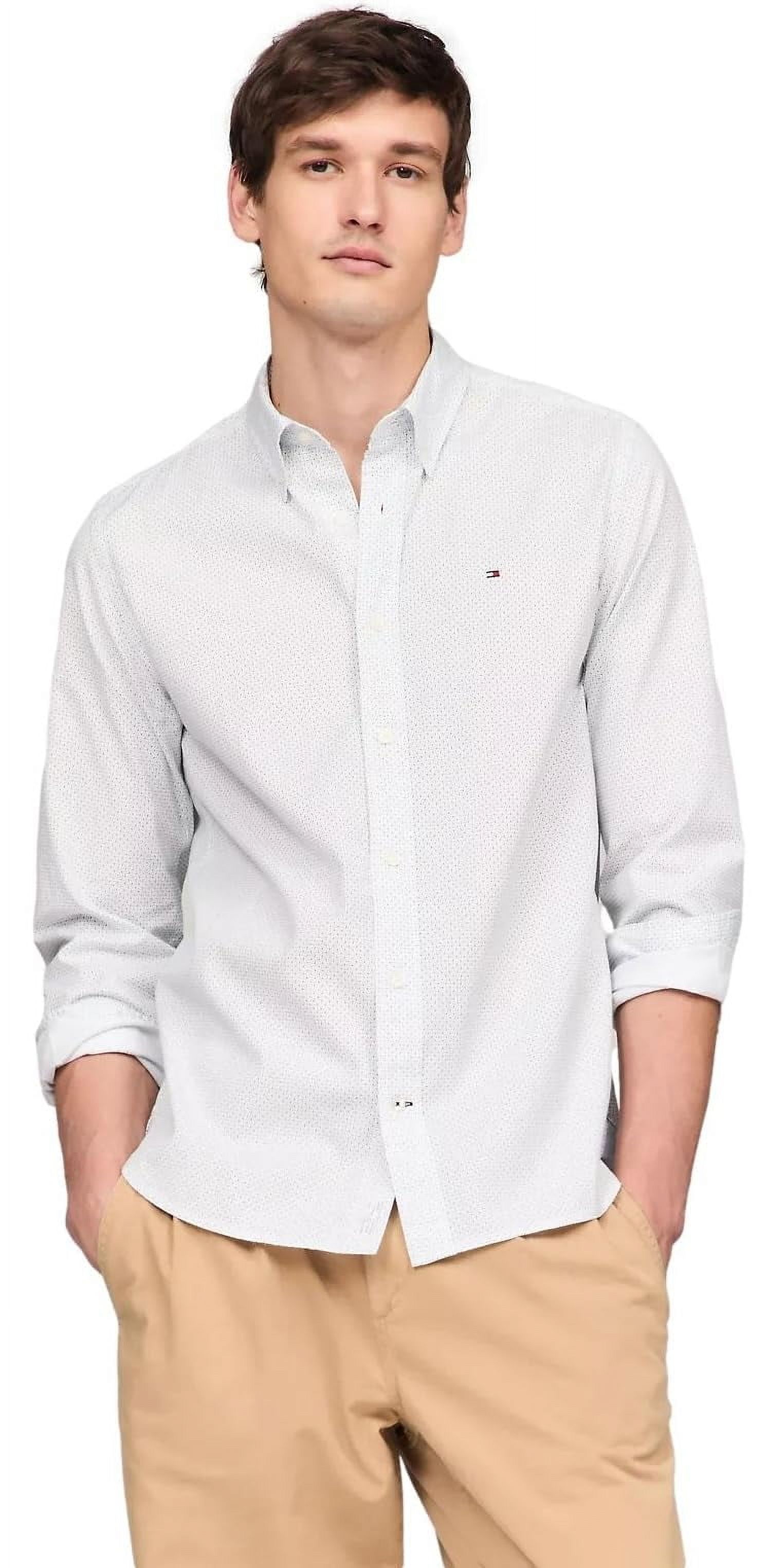 Camisa Tommy Hilfiger Para Hombre, Manga Larga, Con Botones, Corte Regular