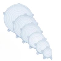Genérico - Set 6 Tapas Silicona Adaptable Para Alimentos Reutilizables