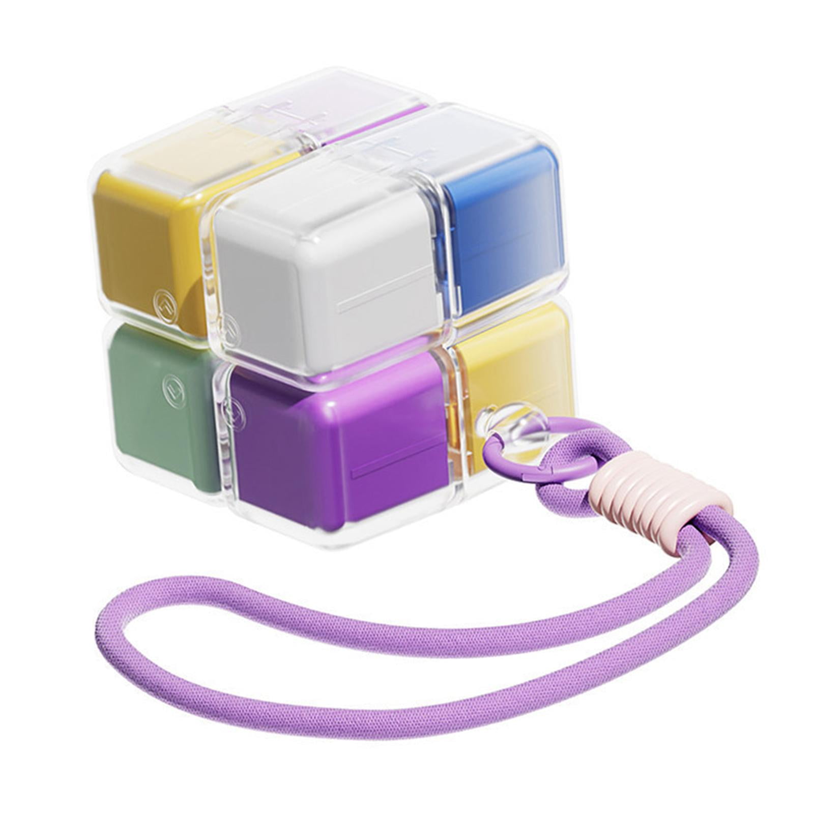 Magideal - Organizador De Píldoras Con Diseño De Cubo Caja De Medicamentos Dispensador De Fármacos Y Pastillero De Bolsillo Con Protección Contra La Luz Adecuado Multi