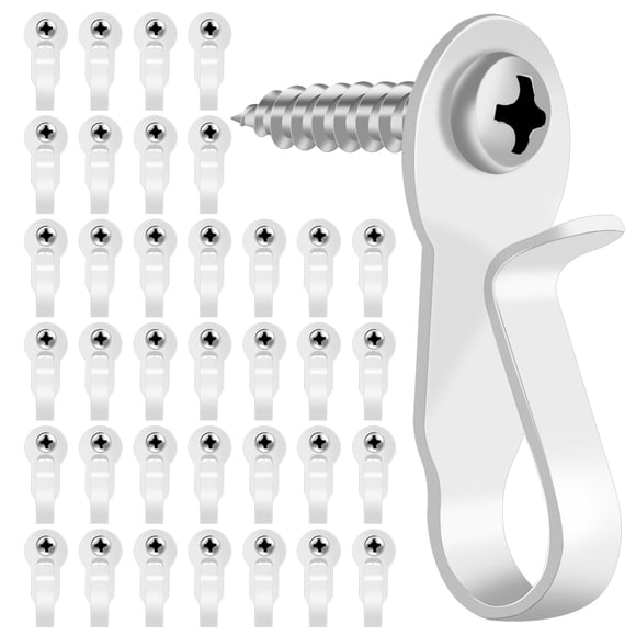 Ganchos para luces HiGift blancos de acero inoxidable, paquete de 36