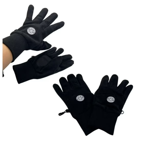 Pack 12 Guantes  De Polar Táctiles Para Hombre Color Negro