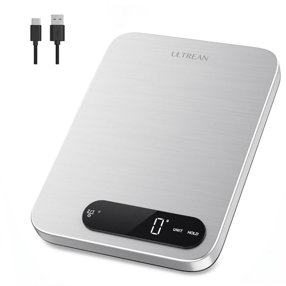 Báscula de Cocina Digital Ultrean 15 kg Impermeable Recargable 304 Acero Inoxidable