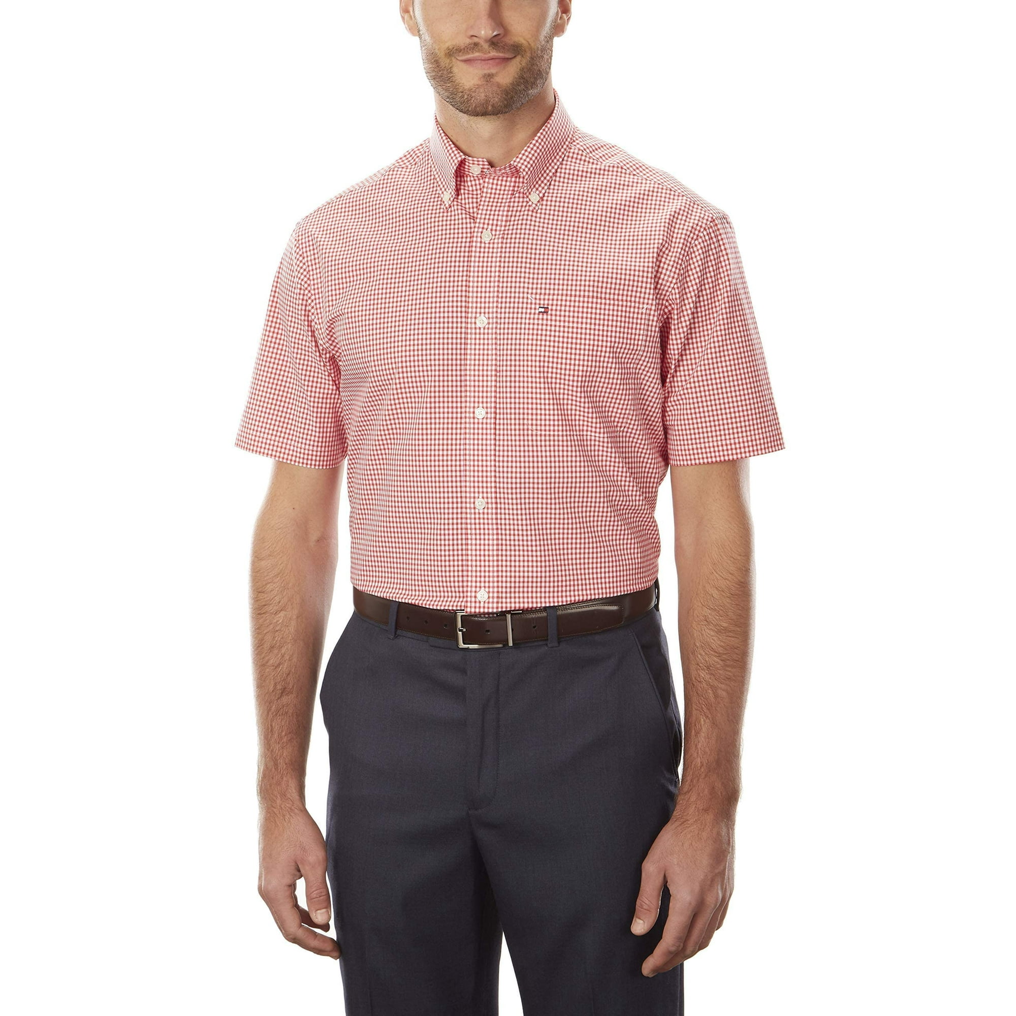 Camisa Tommy Hilfiger Cardinal De Manga Corta Con Botones Para Hombre