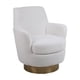 thumbnail image 2 of Teddy Swivel Barrel Chair, Swivel Accent Chairs Armchair for Living Room, Reading Chairs for Bedroom Comfy, Round Barrel Chairs with Gold Stainless Steel Base (Ivory), 2 of 3