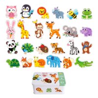 Bothyi - Rompecabezas De Dibujos Animados Para Educación Temprana Con Bloques De Patrones, Juguetes Educativos De Animales Del Bosque.