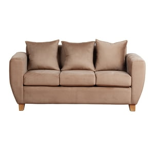 Muebles América - Sofá Florencia 3 Cuerpos Felpa Tostado