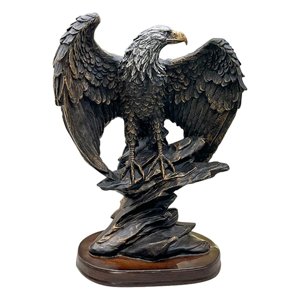 Magideal - Estatua De Águila Esculturas De Águila Obra De Arte De Resina Colección De Decoración Del Hogar Escultura De Adorno Para Estantería, Baño, Mesitas De
