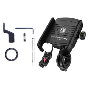 Magideal - Soporte Para Teléfono De Motocicleta Cargador Usb 3.0 Accesorios Resistentes Cargador De Teléfono Móvil