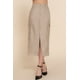 thumbnail image 1 of Saronite Falda Cargo Midi de Piel Sintética Lisa con Bolsillos Laterales, Beige (para Mujer), 1 of 4