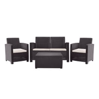 Sanchia - Juego Terraza Álamo Doble Chocolate 4 Personas