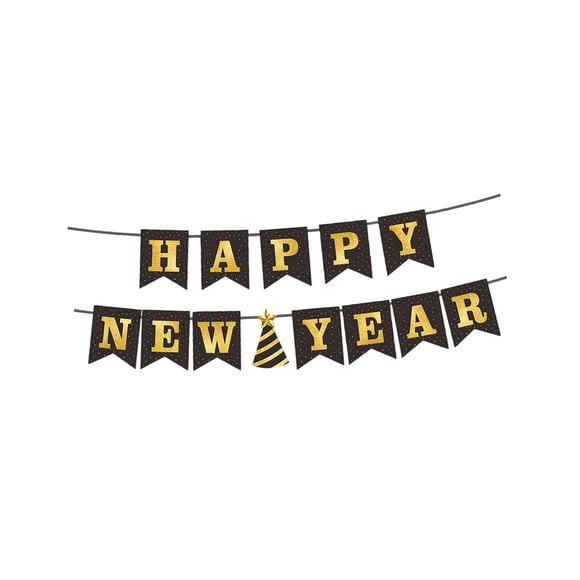 Banner De Feliz Año Nuevo Fotografía Letrero De Porche Banner Para Víspera De Año Nuevo Estilo Festivo C