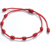 Genérico - Pulsera Hilo Rojo 7 Nudos Protección Ajustable