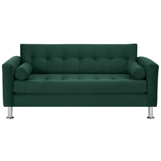 Sofa Retro 3c Felpa 12 Verde Botella