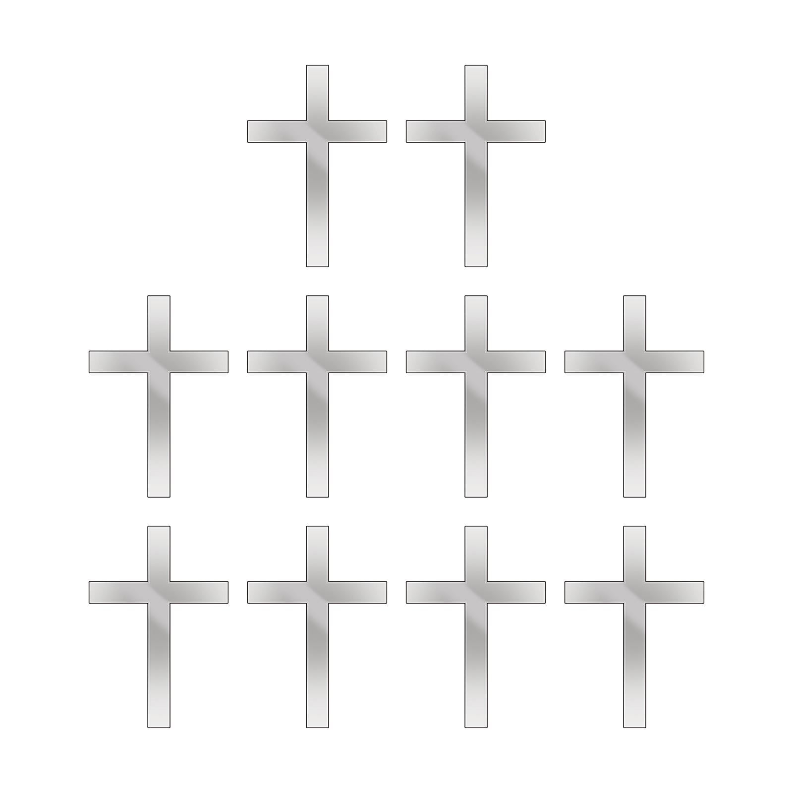 Bothyi - 10 Piezas De Adorno Cruzado Acrílico Para Tarta Duradero Para Bodas, Vacaciones, Aniversario, Plata
