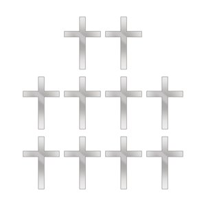 Bothyi - 10 Piezas De Adorno Cruzado Acrílico Para Tarta Duradero Para Bodas, Vacaciones, Aniversario, Plata