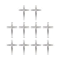 Bothyi - 10 Piezas De Adorno Cruzado Acrílico Para Tarta Duradero Para Bodas, Vacaciones, Aniversario, Plata