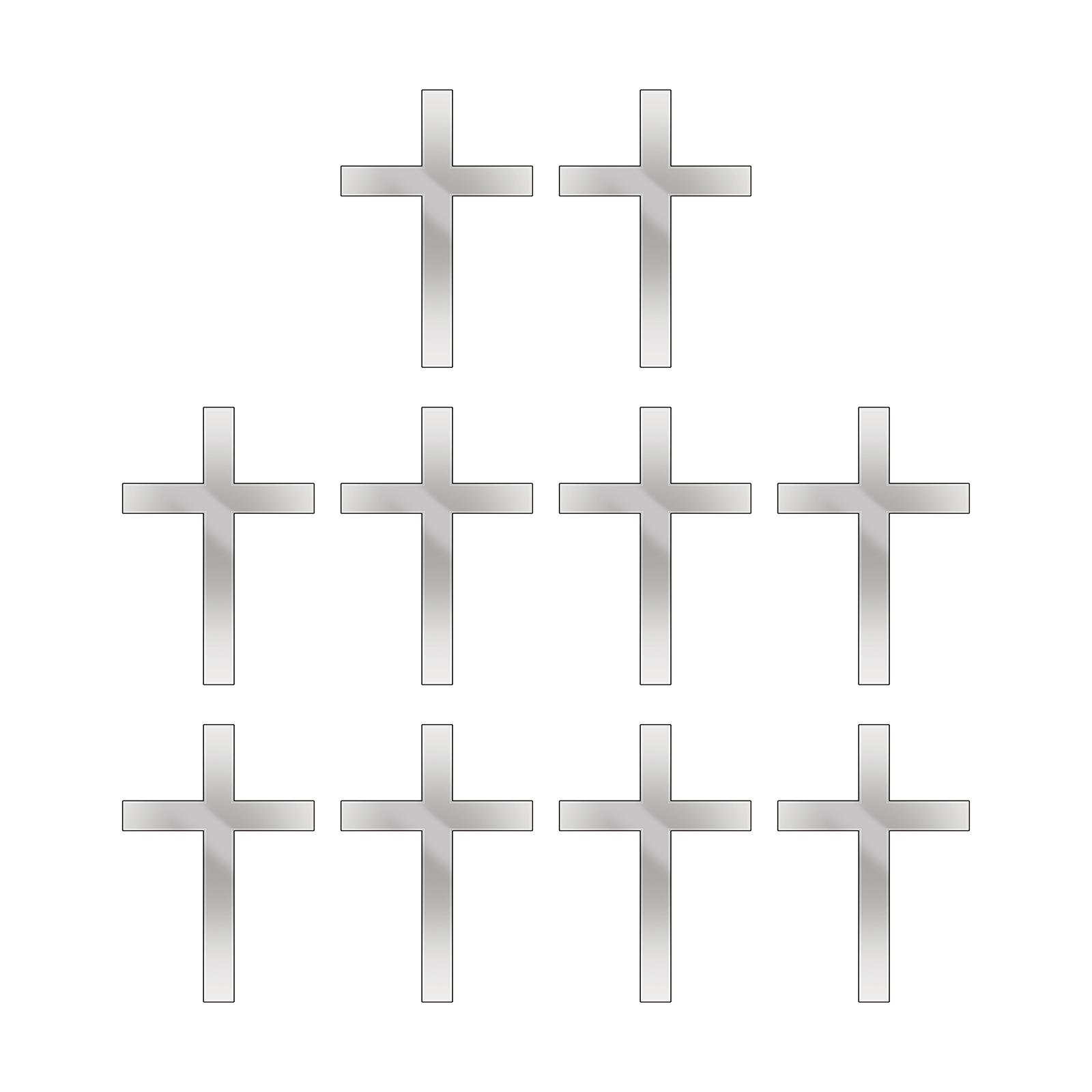 Bothyi - 10 Piezas De Adorno Cruzado Acrílico Para Tarta Duradero Para Bodas, Vacaciones, Aniversario, Plata