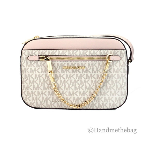 Cartera Michael Kors Crossbody Saffiano Color Vainilla/Rosado