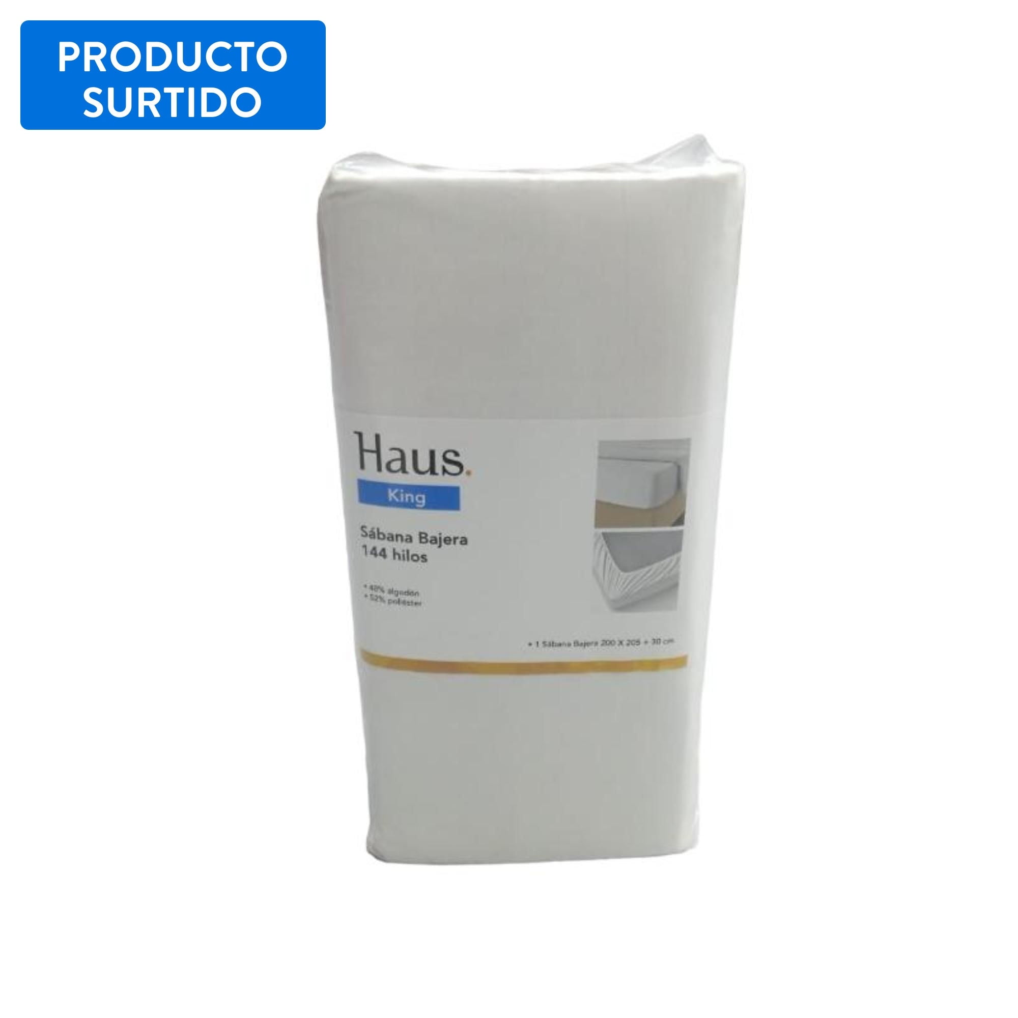 Haus - Sábanas King 144 Hilos 50% Algodón 50% Poliéster