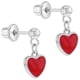 thumbnail image 2 of Aros de corazón colgante esmaltados de plata 925 para niñas y adolescentes, 2 of 2