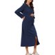 thumbnail image 4 of INSPIRE CHIC Bata con Capucha para Mujer con Cremallera, Manga Larga, Largo Completo, Sudadera, Camisón con Bolsillos, Vestido de Descanso Suave M Azul Marino, 4 of 6