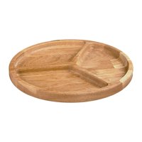Magideal - Bandeja De Madera Dividida Para Servir, Bandeja De Madera Para Controlar Las Porciones Con 3 Compartimentos, Plato Rústico Para Aperitivos, Frutas, Qu