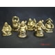 thumbnail image 1 of Set de 6 estatuas de Buda importadas de Feng Shui, tamaño pequeño, de resina dorada, 1 of 1