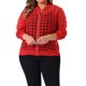 thumbnail image 1 of Agnes Orinda Ropa de Halloween de Talla Grande Chaqueta Bomber para Mujeres Escuela Universidad Manga Larga Hueca Cuello de Béisbol Cremallera Exterior 3X Rojo, 1 of 6
