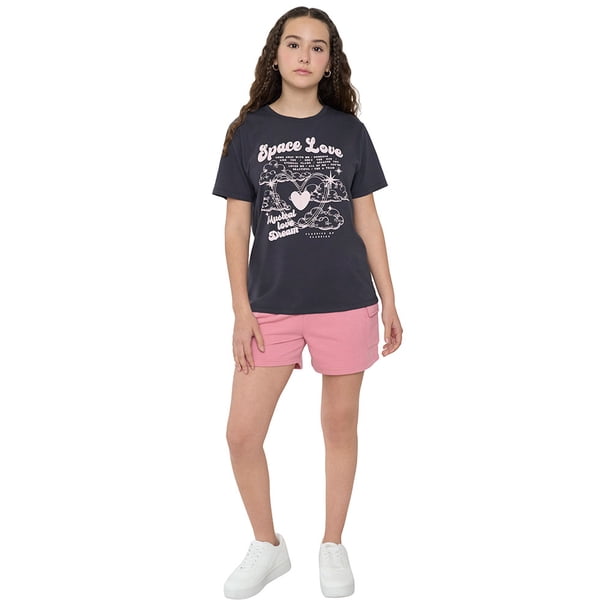 Short Niña Teen Cargo Punto Rosado Corona