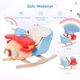 thumbnail image 4 of Silla para niños Rocking Horse Qaba, de madera, de felpa, para montar en avión, 4 of 9