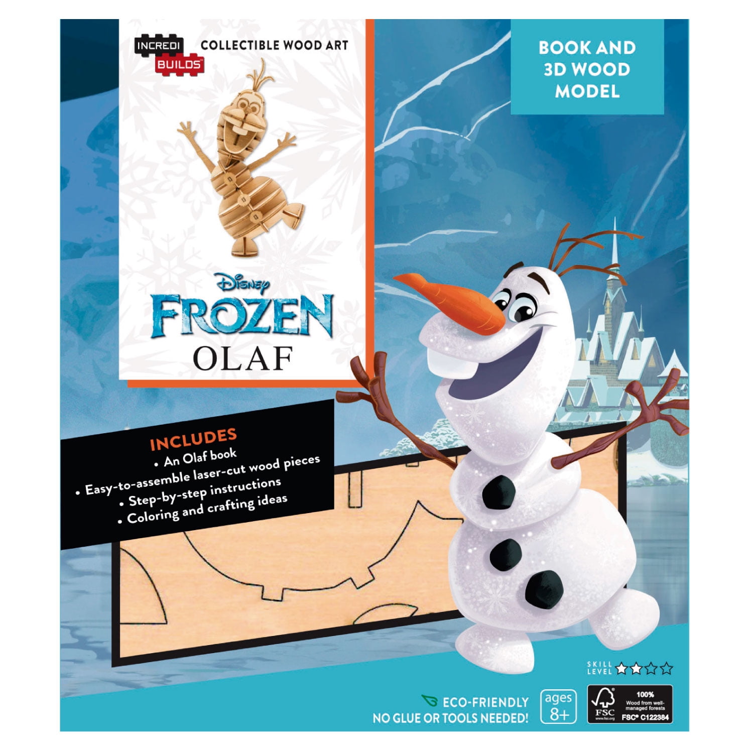 Insight - Disney Frozen: Olaf - Libro Y Modelo Armable En Madera