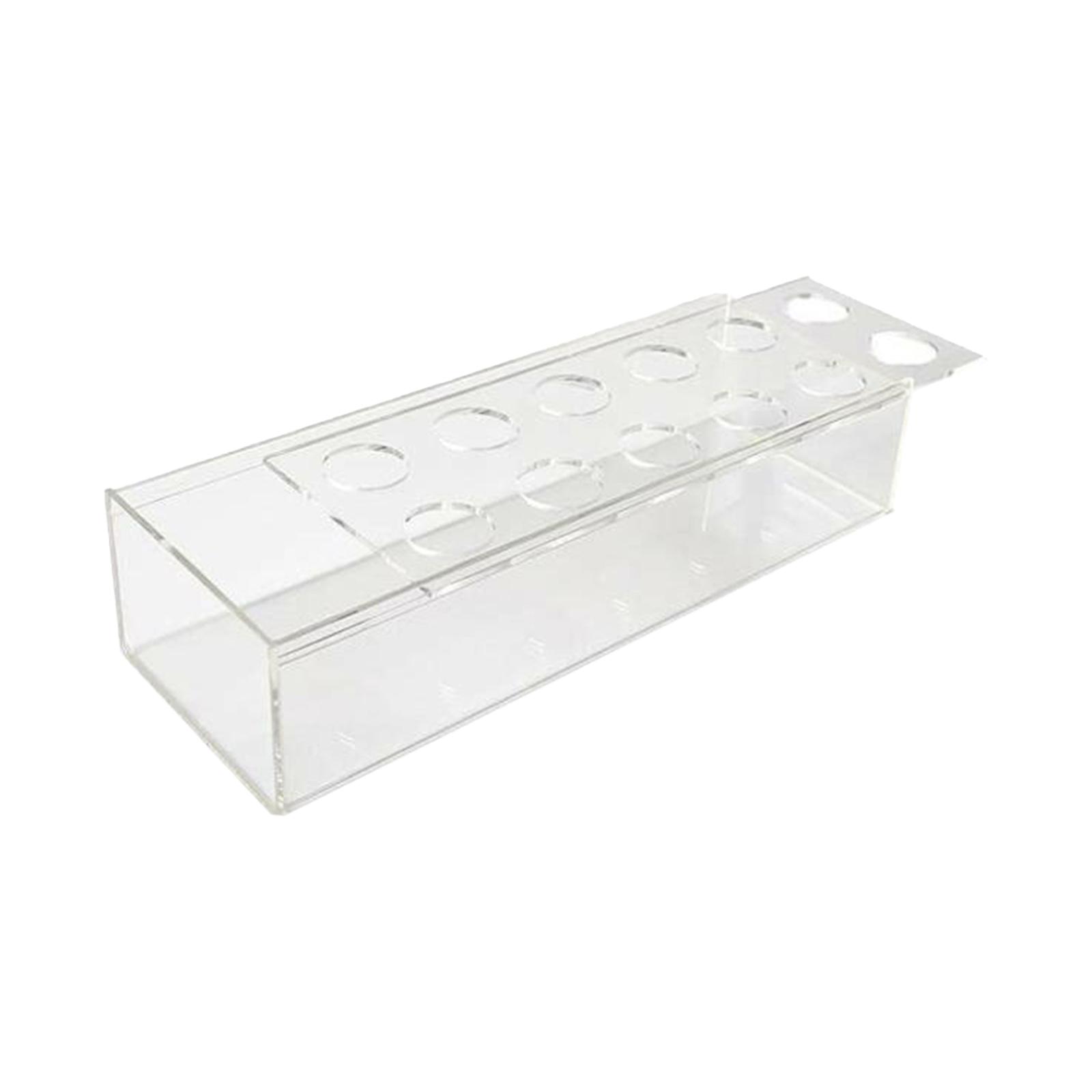 Magideal - Florero De Acrílico Florero Rectangular Florero Moderno Maceta Florero Decorativo Titular De Planta Hidropónica Para Dormitorio Fiesta Escritorio Boda 25X10X6.5Cm 12 Agujeros