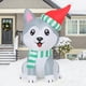 thumbnail image 3 of Decoración Inflable Goosh Perro Husky 1.5 m con Gorro de Papá Noel y LED, 3 of 3