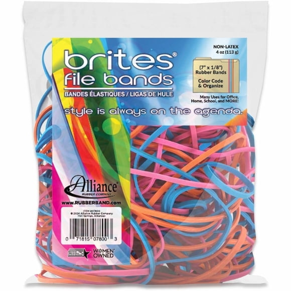 Filas británicas Alliance Rubber 07800, sin látex, 50 unidades