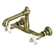 thumbnail image 1 of Grifo de baño de montaje en pared Kingston Brass KS7243PX, latón antiguo, 1 of 1