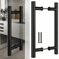 Eoland - Manilla Manillón Negro Para Puertas Acero 50 Cm Puerta Vidrio Madera
