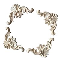 Magideal - 4 Uds. De Apliques Tallados En Madera, Calcomanía Tallada, Marco Sin , Figurita, Esquina Tallada En Madera Para Armario, Muebles, Decoración, 4Cmx4Cm
