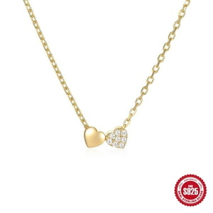 Collar Heshpaws S925 Sterling Silver Corazón Plata Con Caja De Regalo