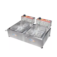 Importclick - Freidora Eléctrica Industrial 2 Canastos Acero Inoxidable 10 Litros 220V